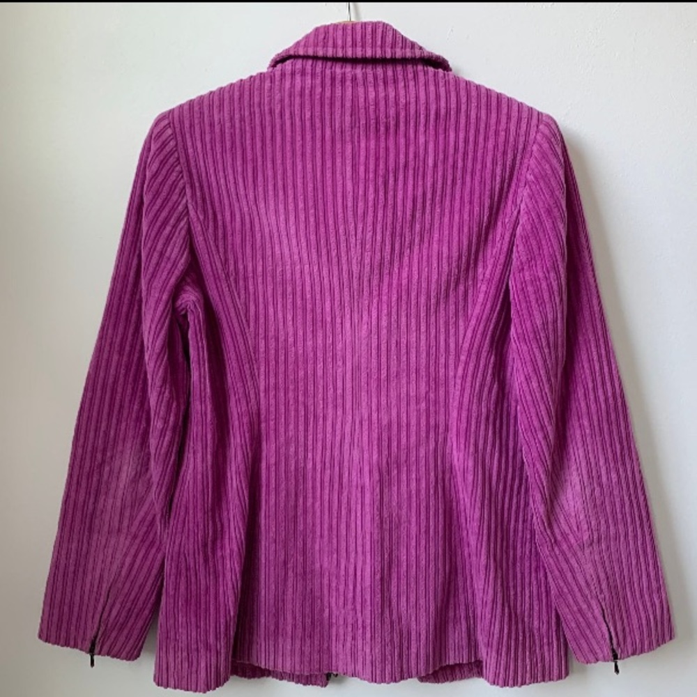 vintage 90s fuschia wide wale corduroy carlisle shirt jacket   y2k magenta pink